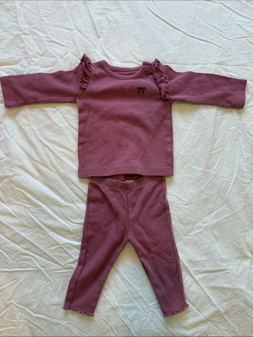 Carter's Mauve Ruffle Shoulder Pajama Set